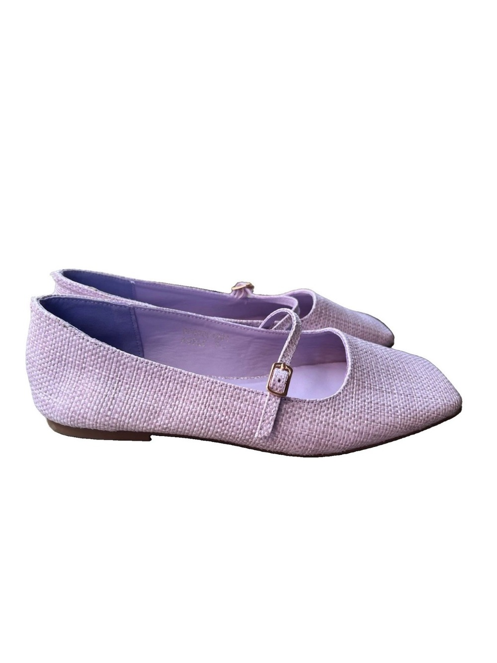 SHU SHOP Women's Lavender Woven Mary Jane Flats Square Toe Buckle US 7.5 M - Picture 8 of 16